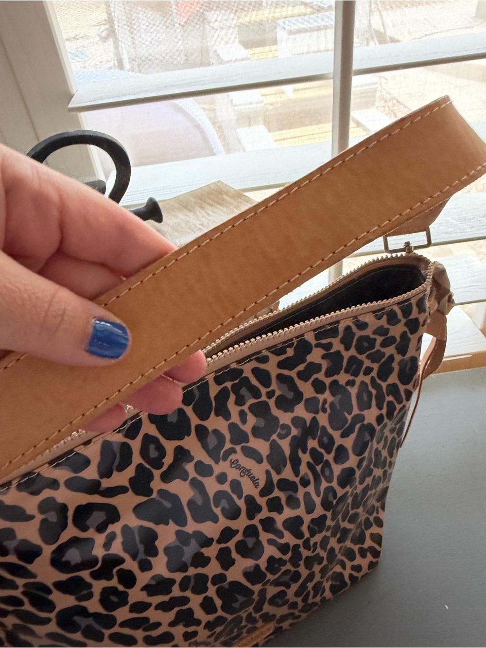 Consuela Leopard Print Crossbody Bag in Brown - Picture 2 of 5